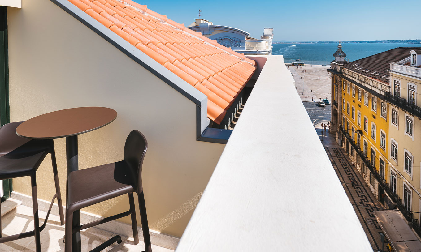 Die CR7 Suite im Pestana CR7 Lisboa hat eine Dachterrasse mit Blick auf