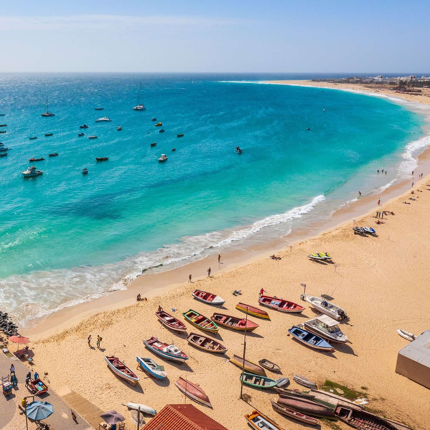 Stay at a Pestana hotel and relax on Santa Maria beach in Cape Verde, with its crystal-clear waters and golden sand.