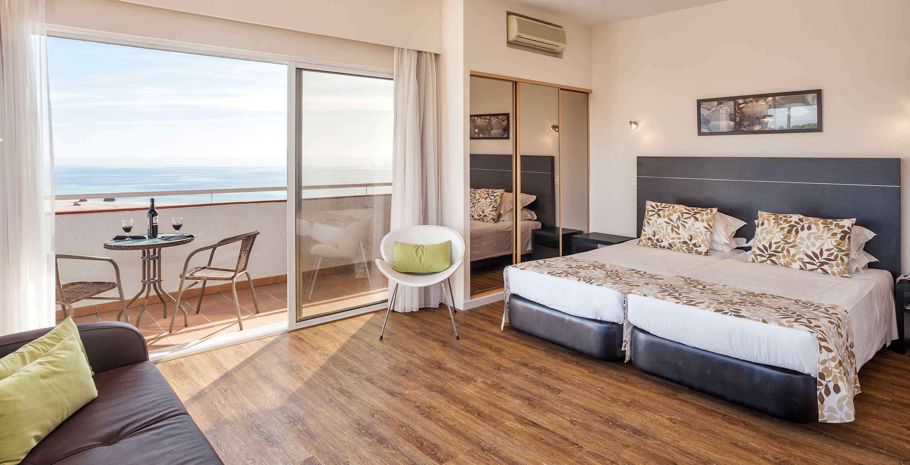 The Superior Sea View Studio at Pestana Alvor Atlântico is quite spacious, with direct access to a sea view balcony