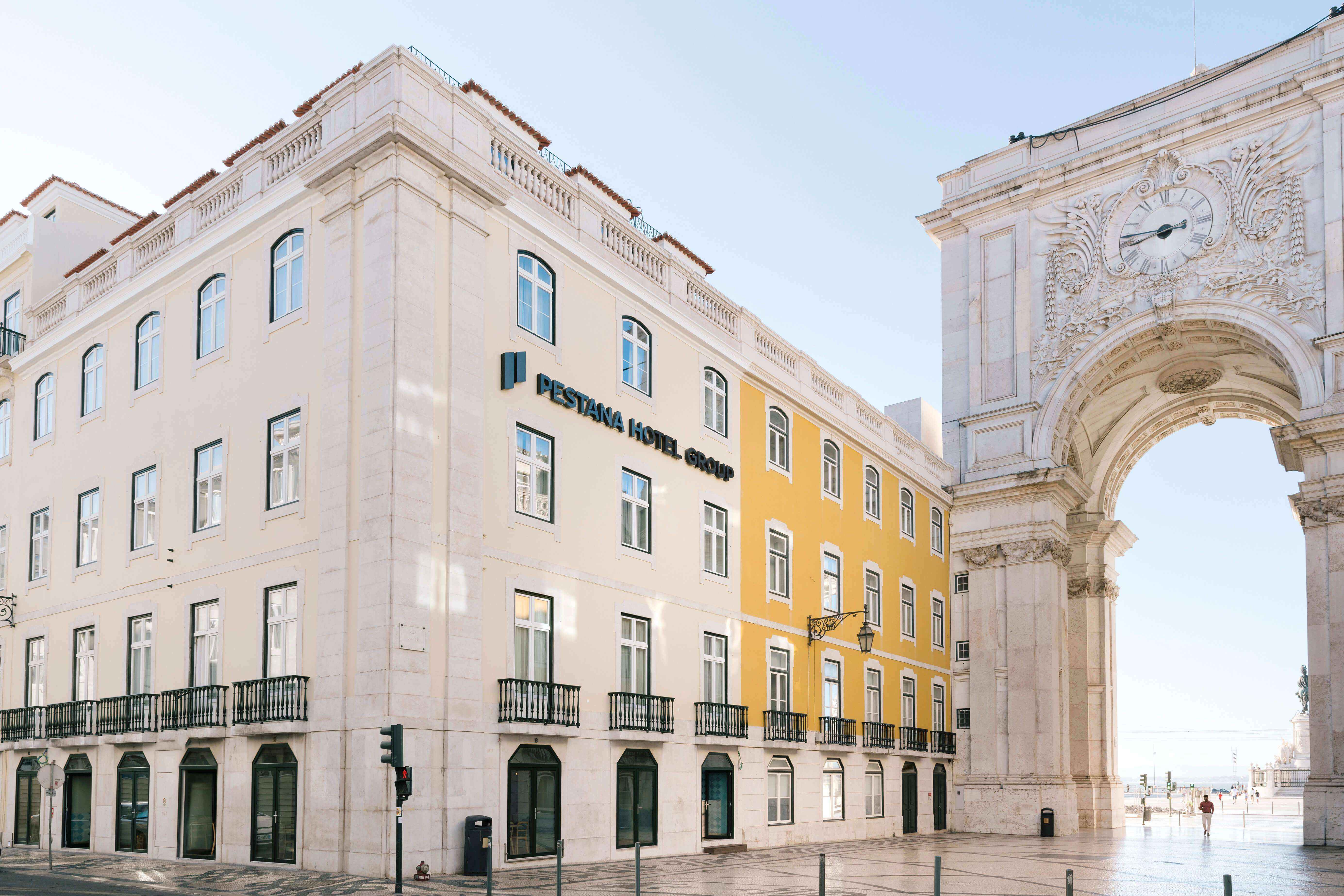 Edifício do Pestana Rua Augusta Lisboa, Hotel na Baixa de Lisboa, situado ao lado do Arco da Rua Augusta e Praça do Comércio