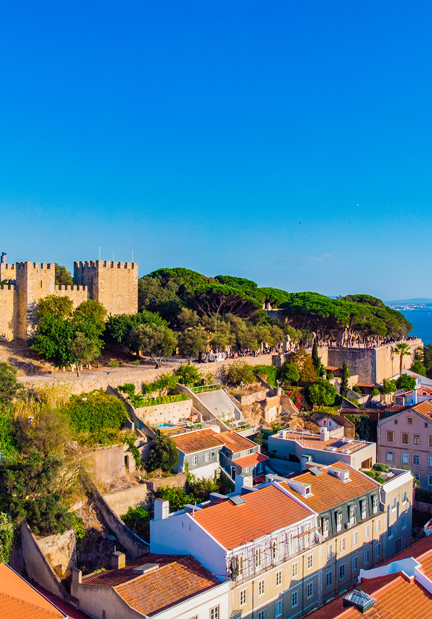 At the top of one of Lisbon's hills stands the Castle of São Jorge with a stunning view of the city of Lisbon