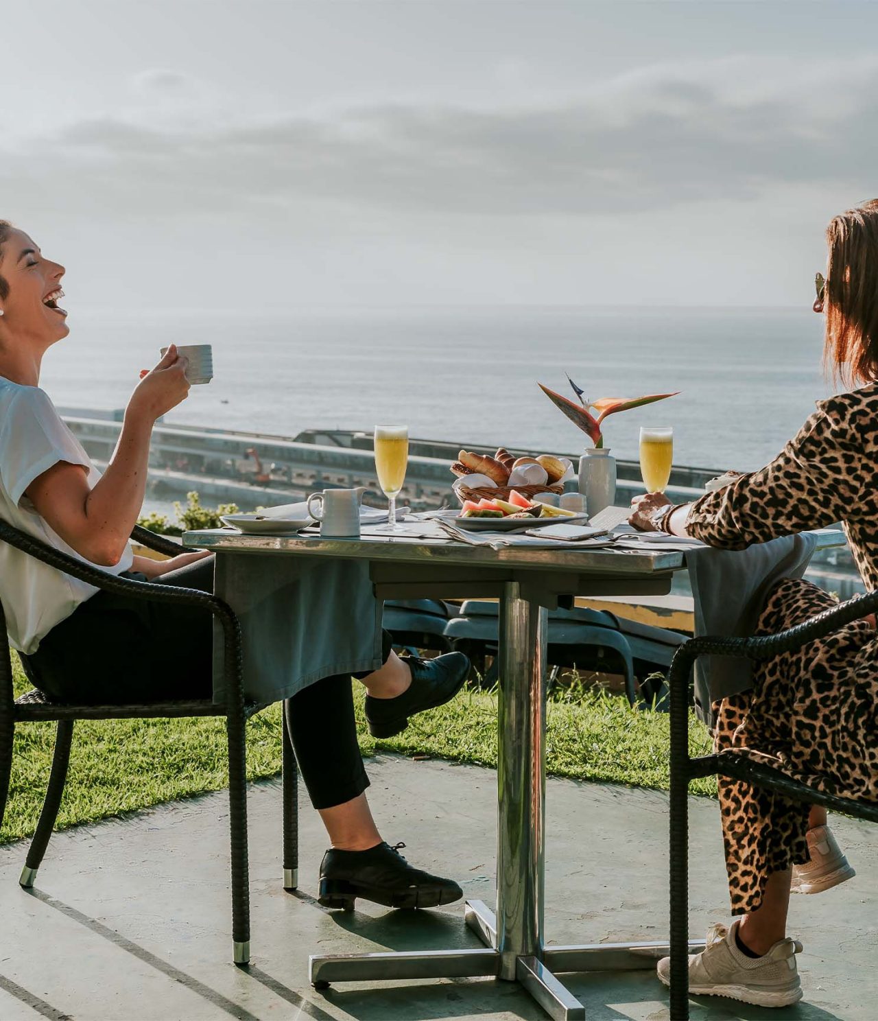 Dockside’s terrace overlooks the sea, offering a serene dining experience