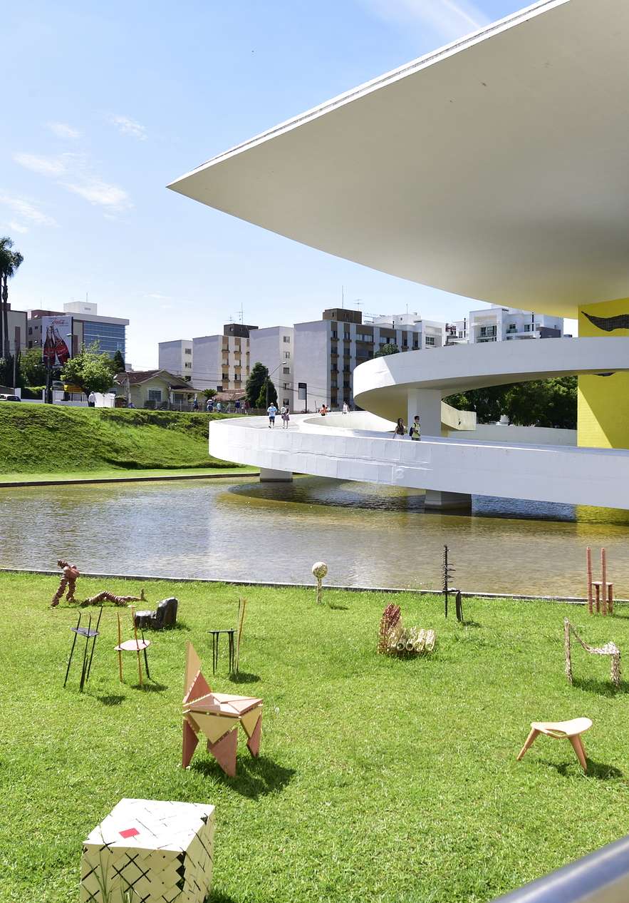 Oscar Niemeyer Museum known as "Eye Museum" with its bold innovative structure and surrounding lakes and gardens
